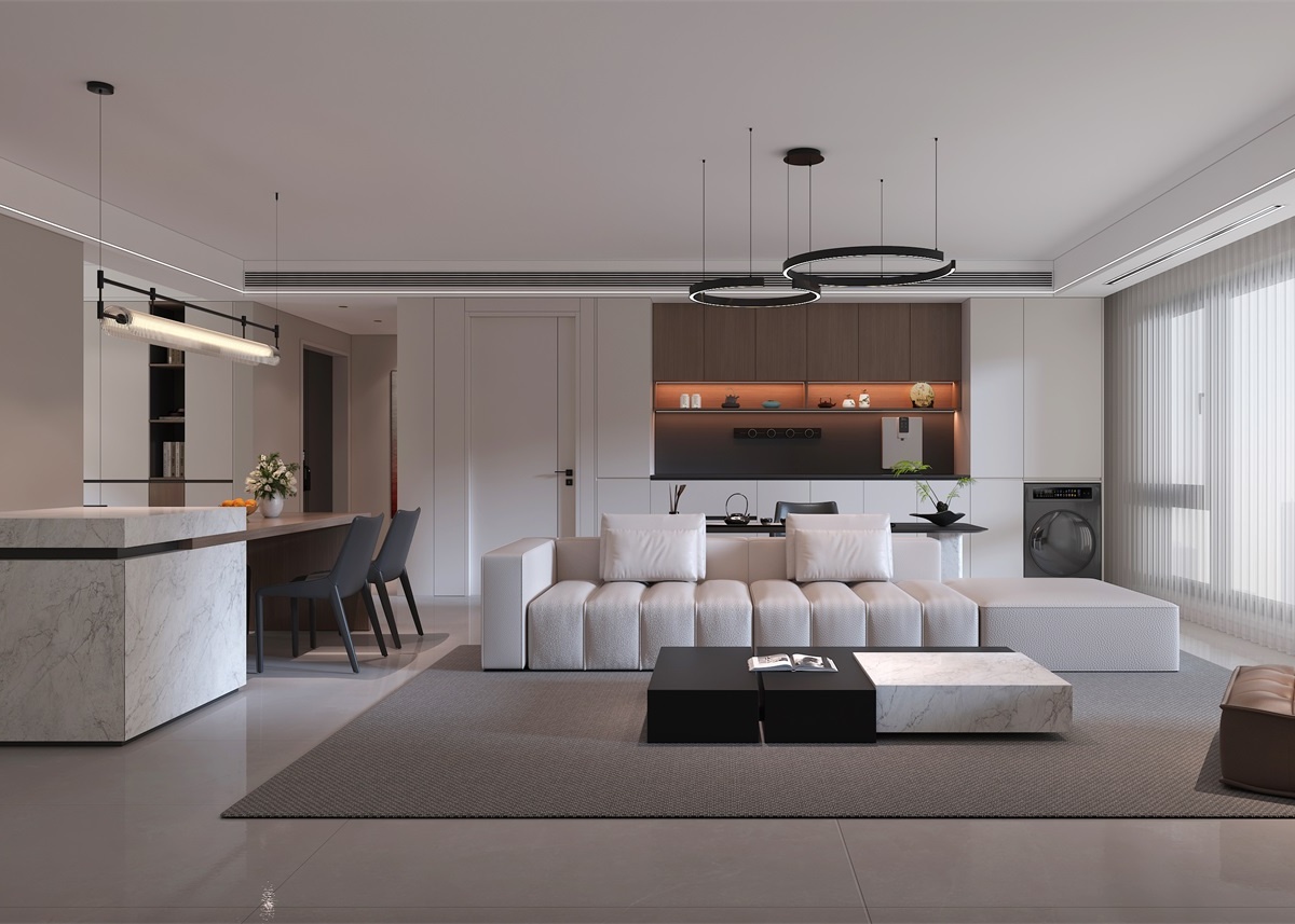 中恒央御143㎡ | 大橫廳+客餐一體+開放書房，他家這通透感絕了！